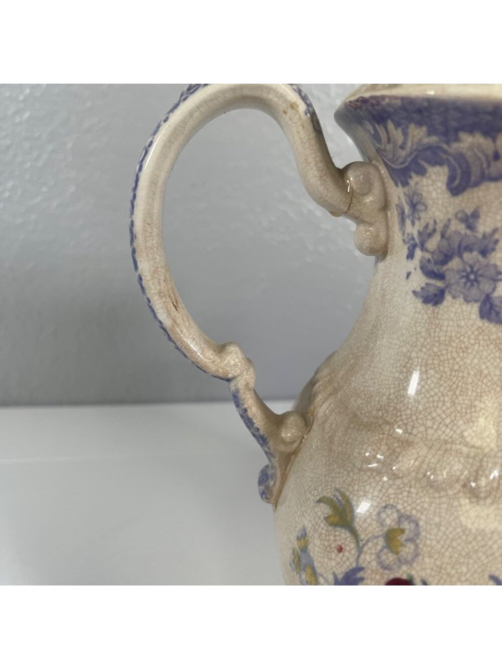 VTG Copeland SPODE Mayflower Coffee or Tea Pot Lavender British Flowers Damaged - Picture 9 of 10